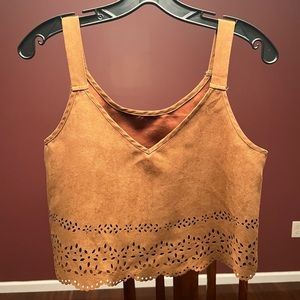 Brown Boho Crop Top
